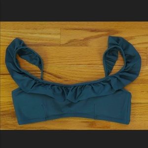 JCrew Ruffle Bikini Top G9419 Brilliant Turquoise